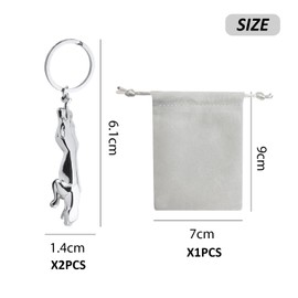 ZGDEIWGF 2 Car Keychains, 1 Storage Bag, Jaguar Keychain, Women Keychain, Key Chain Accessories, silver