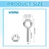 PATIKIL M4x20mm Eye Bolts, 10 Pcs Carbon Steel Threaded Eyebolt