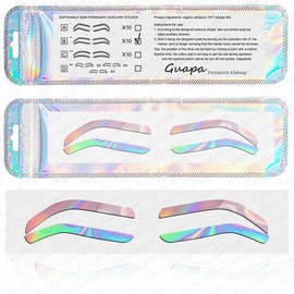 Airbrush Brows Shaping Guides Stickers, Rainbrow Eyebrow Tint Tape Stencils with High Arch/Medium Arch/Flat Brow Options (B-10Pairs per bag)