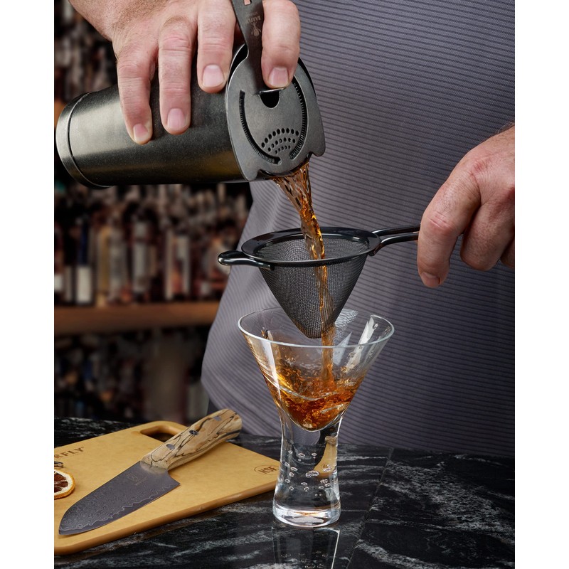 Barfly Fine Mesh Strainer, 3 1/2" Diam. Bowl, Gun Metal