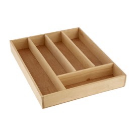 Premier Housewares 1103912 5 Compartment Cutlery Tray, 5 x 30 x 38 cm - Birchwood