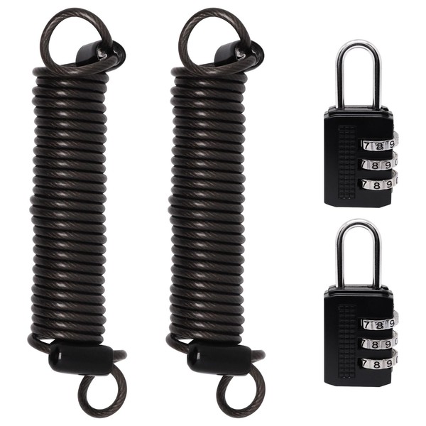 Sydien 4.9Ft Self-Coiling Security Cable Lock with Combination, 2.5mm Thickness