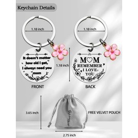 KKilicy Mother's Day Mom Gifts,Daughter Son for Mom Birthday Christmas Meaningful Gifts,Unique Keepsakes Keychain