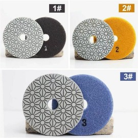 Toolsmart 3pcs Wet Dry Diamond Polishing Pads 5 Inch Set Kit Marble Concrete Granite Grind