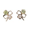 KASHIMA K10/WG 0.02ct Diamond/Peridot Clover Earrings