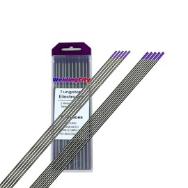 WeldingCity 10-pcs Premium TIG Welding Tungsten Electrode Tri-Element Non-Radioactive (Purple/AWS: EWG) Rod Assorted Diameter 1/16" (5-pcs) and 3/32" (5-pcs)