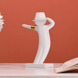 Michael Jackson Sculpture, Resin Statue for Home Decor, Modern Decoration Figure for Living Room, Desk and Bookcase, Art Ornament Collection (White)