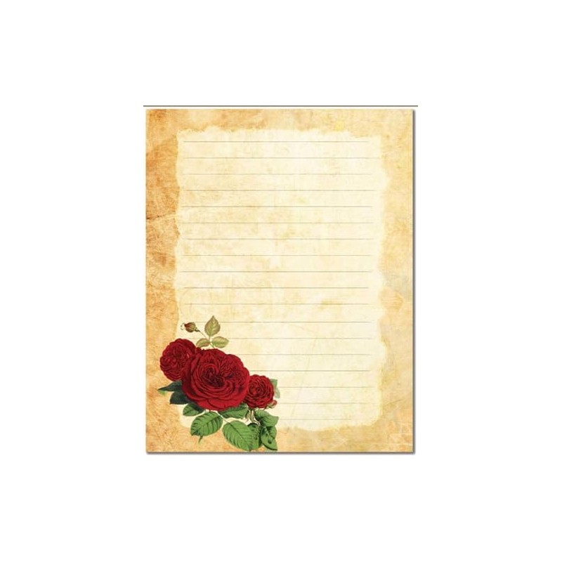 The Image Shop - Red Rose Lined Letterhead - Laser