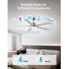 52 Inch Ceiling Fans with Lights and Remote, Brushed Nickel