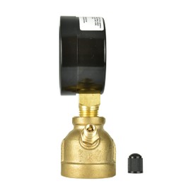 CARBO Instruments Gas Test Pressure Gauge 15 Pound, 15 PSI / 100 kPa, 3/4” FNPT Connection, Brass Valve, Forged Brass Bell Shape Body Assembly.