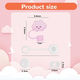 Thoquene Pack of 8 One Cloud Straw Cover Cup Accessories, Pots with Square Round Spout