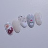 Snow Village Handmade Nail Tips - Almond Midi / 스노우