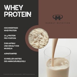 Mammut Nutrition Whey Protein Pulver Brownie – 1kg – 27g Protein pro Portion – Eiweißpulver mit hohem BCAA-Anteil – Perfekte Löslichkeit in Wasser & Milch – Ideale Zwischenmahlzeit