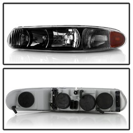 ACANII - For 1997-2005 Buick Century 97-04 Regal LS/GS Black Headlights Head Lights Replacement Driver + Passenger Side