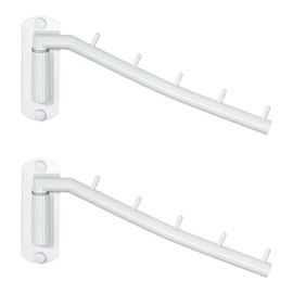 Alise Wall Mounted Drying Rack,Swivel Clothes Drying Rack Stainless Steel,Space Saving Clothes Hanger Rack,Heavty Duty Clothes Wall Drying Rack for Laundry Closet Bedroom/Bathroom,White,2 Pack