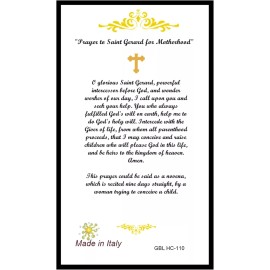 St Gerard Patron Saint of Motherhood Laminated Holy Card Blessed By His