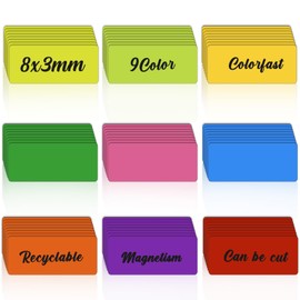 QGGTQG Pack of 72 Magnetic Strips, Writeable, 30 x 80 mm, Magnetic Labels, Writeable, Colourful Magnetic Signs for Labelling, Wipe-Clean Magnetic Signs for Whiteboard, Fridge, Metal Cabinet (72)