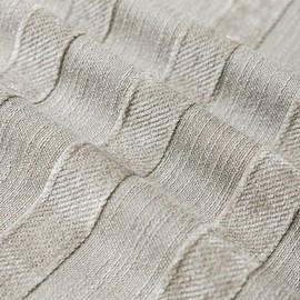 Foindtower Set of 2 Decorative Striped Chenille Throw Pillow Covers Luxury Accent Cushion Covers Soft Farmhouse Pillowcase for Bed Couch Sofa Bedroom Living Room Home Decor 24×24 Inch Grey Beige