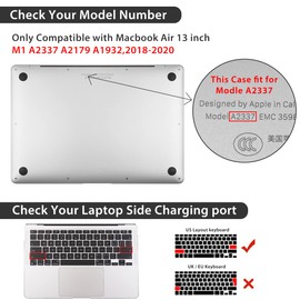 HOHAIYOO Compatible with MacBook Air 13 inch Case 2022 2021-2018 A2337 M1 A2179 A1932 Retina Display with Touch ID, Plastic Hard Shell Case +Keyboard Cover+Screen Protector+Webcam Cover, Oil Painting