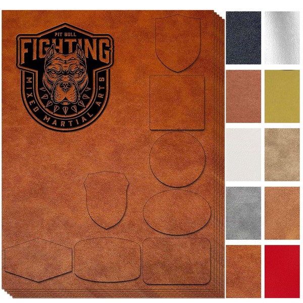 5 Pcs/Package Leather Patches for Hats Laser Engraving Iron-on with