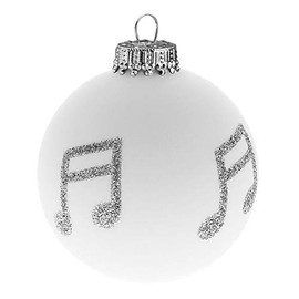 Set of 5 Christmas Baubles Note - Beautiful Gift for Musicians (White)