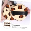 Ipetboom Leopard Print Makeup 6pcs Loose Powder Puff Set Gentle