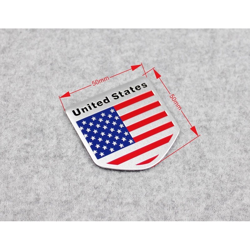 Generic Car Racing Sports US USA American Flag Shield Emblem