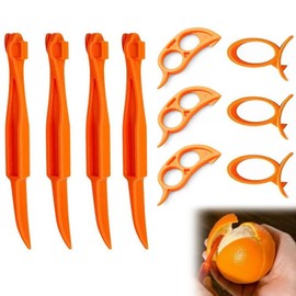 ZEACCT 10 Pieces Orange Peeler Set, Round Orange Peeler, Plastic Pomelo Peeler, Mouse Orange Peeler, Long Orange Peeler, Lemon Peeler for Lemon and Shaddock Orange Set