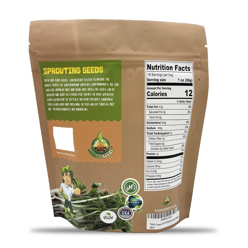 Todd’s Seeds - Calabrese Broccoli Sprouting Seeds, 1 lb -