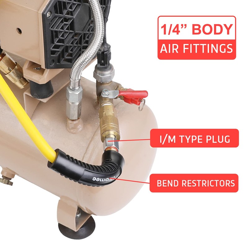 Hromee Air Compressor Hose 1/4 Inch x 50 Feet Hybrid