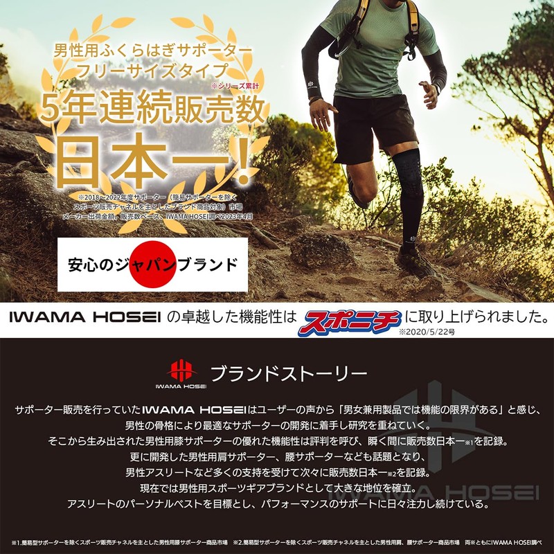 IWAMA HOSEI (岩間縫製) ふくらはぎサポーター ふくらはぎ サポーター 男性用 メンズ 2枚セット CALF