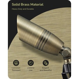 EDISHINE Solid Brass Outdoor Landscape Spotlights, 3CCT MR16 Bulb Included, 12V LED Low Voltage Landscape Lighting, Bronze Heavy Duty Waterproof Spot Lights for Yard Garden Lawn Tree, 2 Pack