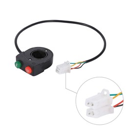 Suuonee Horn Headlight Switch, 12 V ABS Plastic Horn Headlight Black On/Off Button Handlebar Switch for Motorcycle Scooter