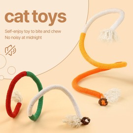 YUDANSI Katzenminze-Spielzeug für Indoor-Katzen, schlangenes Seilspielzeug mit Gallenfrucht für Katzen, zum Kauen und Zahnen, interaktives Katzenkauspielzeug in verschiedenen Farben, für zahnende