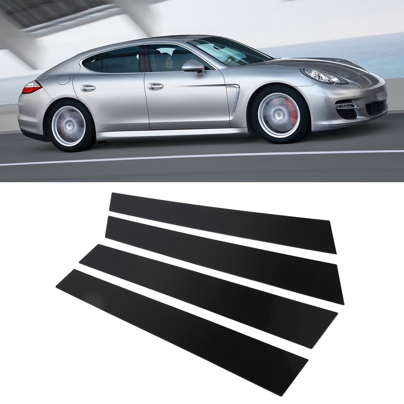4pcs Window Pillar Post Trim Anti Scratch Glossy Black B