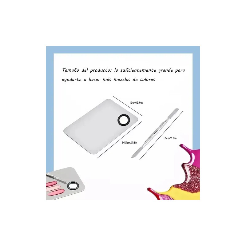 Paleta De Acero Maquillaje Inoxidable Cosméticos Y Espátula