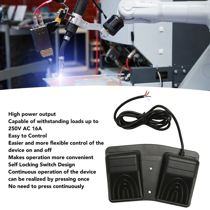 Double Foot Switch High Power Self Locking 2 Wire Foot