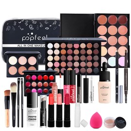 Professional Makeup Set,MKNZOME 24 Pcs Cosmetic Make Up Set With Makeup Bag Portable Travel Make-up Palette Birthday Xmas Gift Set Full Sizes Eyeshadow Foundation Lip Gloss for Teenage & Adults