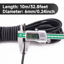 KINGLAKE Bungee Cord Elastic Shock Cord 6mm x 10m Stretchy Black Bungee Rope Elastic String for Tarpaulin Trailer Camping Tent Backpack Repairing