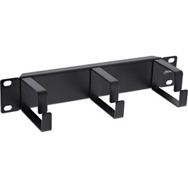 InLine® 10 Inch Cable Management Panel 3 Brackets RAL 9005 Black