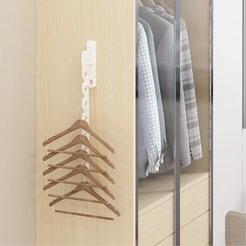 dancrul Wall Mounted Clothes Drying Rack, Wall Clothes Hanger Hook