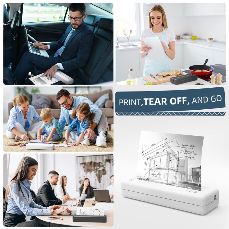 HPRT Wireless Portable Printer - Bluetooth Thermal Printer for Travel,