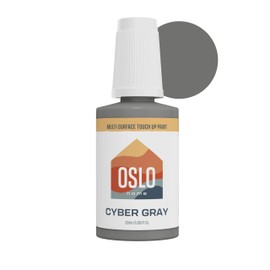 Oslo Home Porcelain + Appliance Touch Up Paint, Cyber Gray, 20ml, High Gloss, w/Brush in Bottle, for Bathroom Fixtures, Metal
