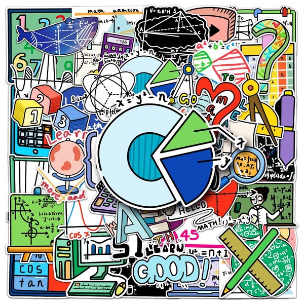 Mathematical Formula Stickers 50 Pcs Vinyl Funny Math Notation Sticker