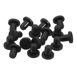 sourcing map 16 Pieces Black Rubber Stopper, 5.8mm Plug Holes for 5.5/0.22" Hole
