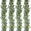 LOMOHOO 4 Pack Artificial Eucalyptus Garland Vines with White Flower,5.9ft