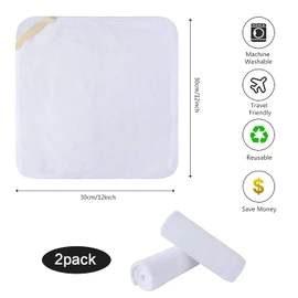 Sinland Microfiber Facial Cloths Fast Drying Washcloth White 12 inch x 12 inch 2 Pack