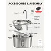 Stainless Steel Cat Water Fountain for Cats Indoor 3.2L 108oz