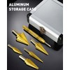 COMOWARE Step Drill Bit Set 5-Piece Titanium-Coated with Automatic Center