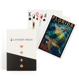 Lantern Press Florida, Sea Turtle Paper Mosaic (52 Playing Cards, Poker Size Card Deck with Jokers)